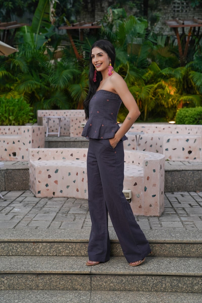 Periscope Linen High-Rise Straight-Leg Trousers