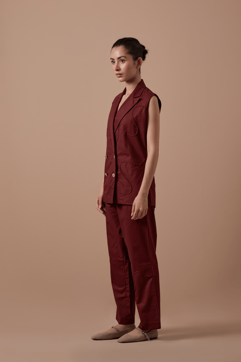 Brown Straight-Leg Organic Cotton Twill Trousers