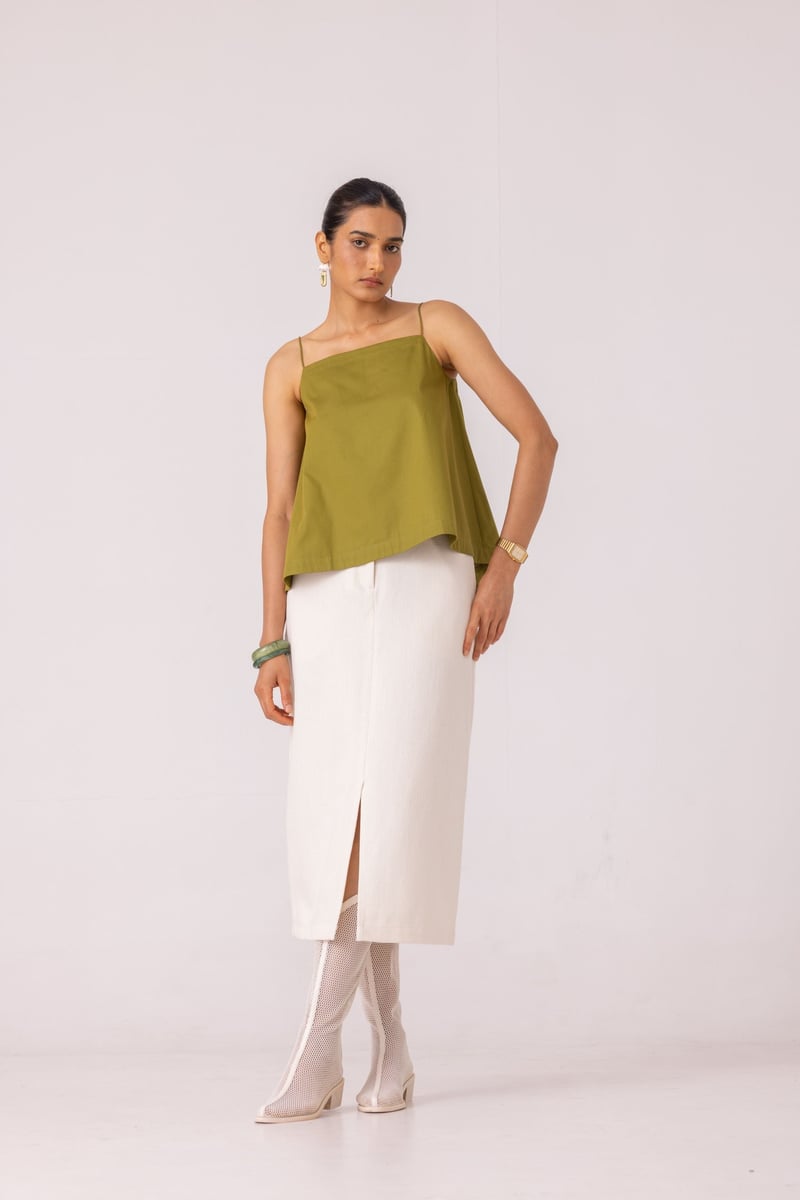 Roxanne Handwoven Denim Skirt