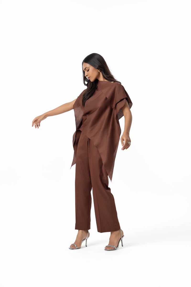 Espresso Straight-Leg Cotton Trousers