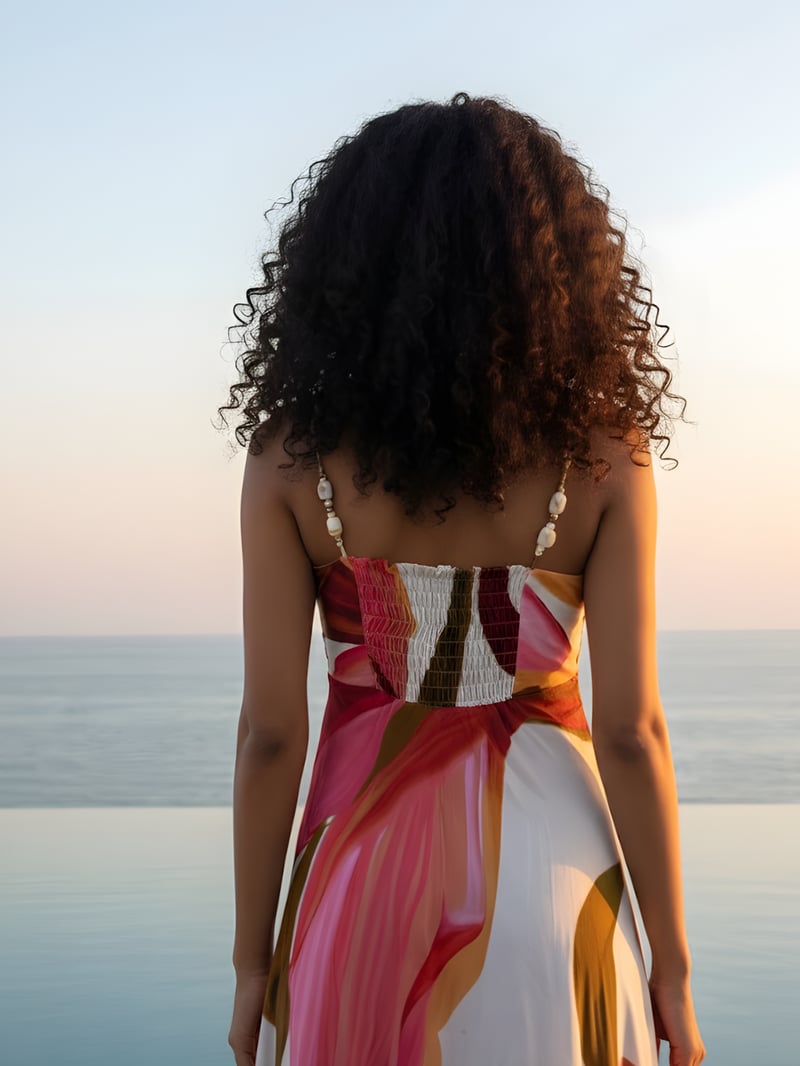Multicolor Floral Fit and Flare Maxi Dress