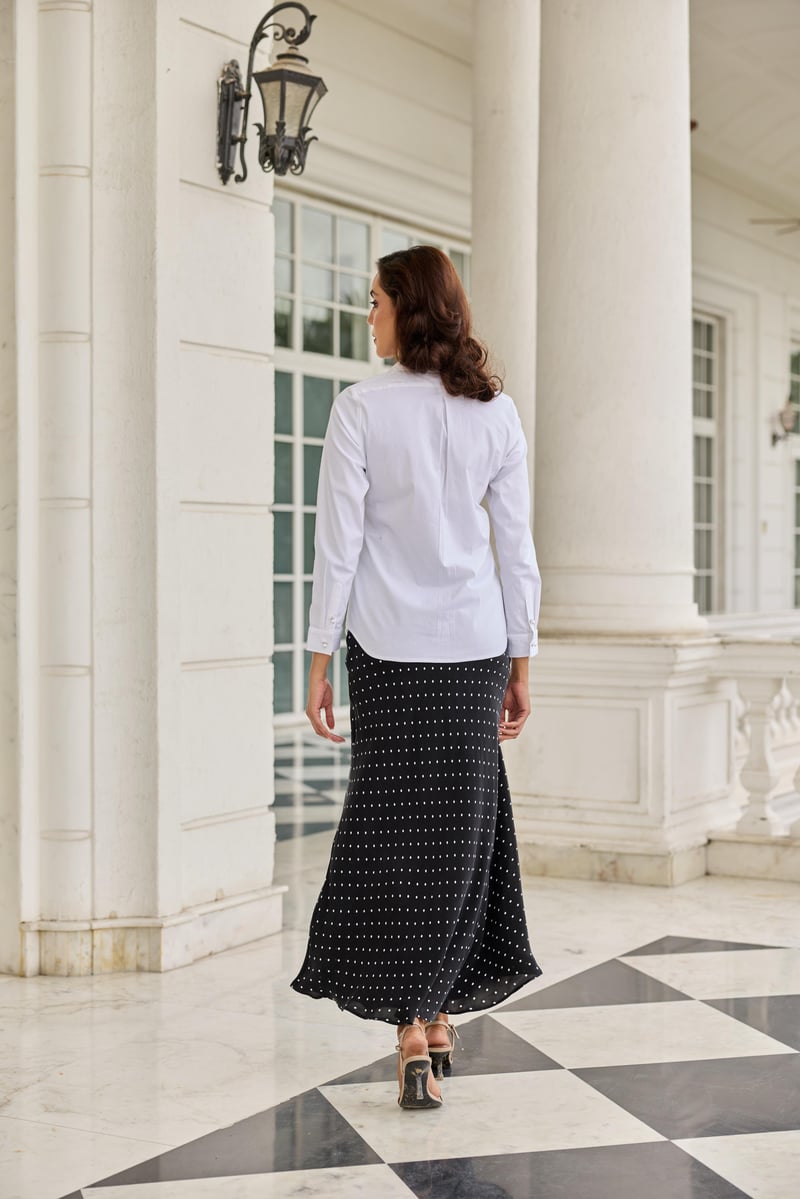 Pocketed Aura Classic White French Lace Cotton Shirt