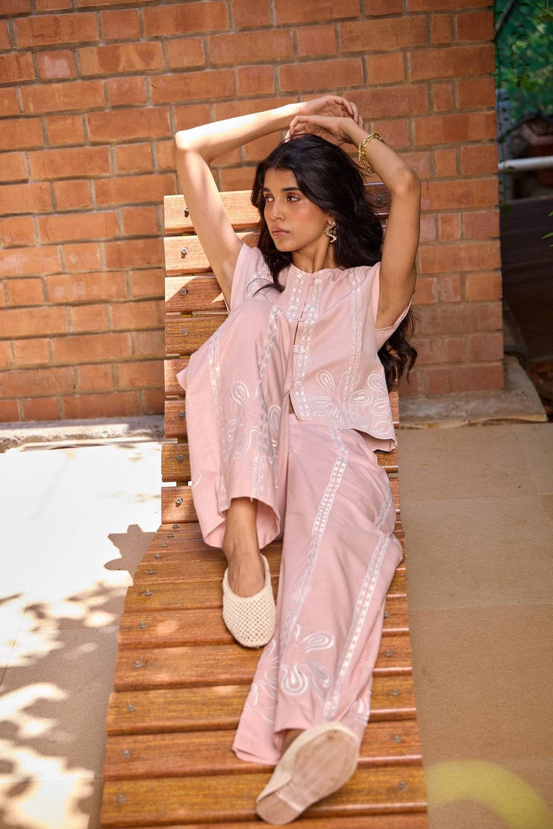 Blush Embroidered Set