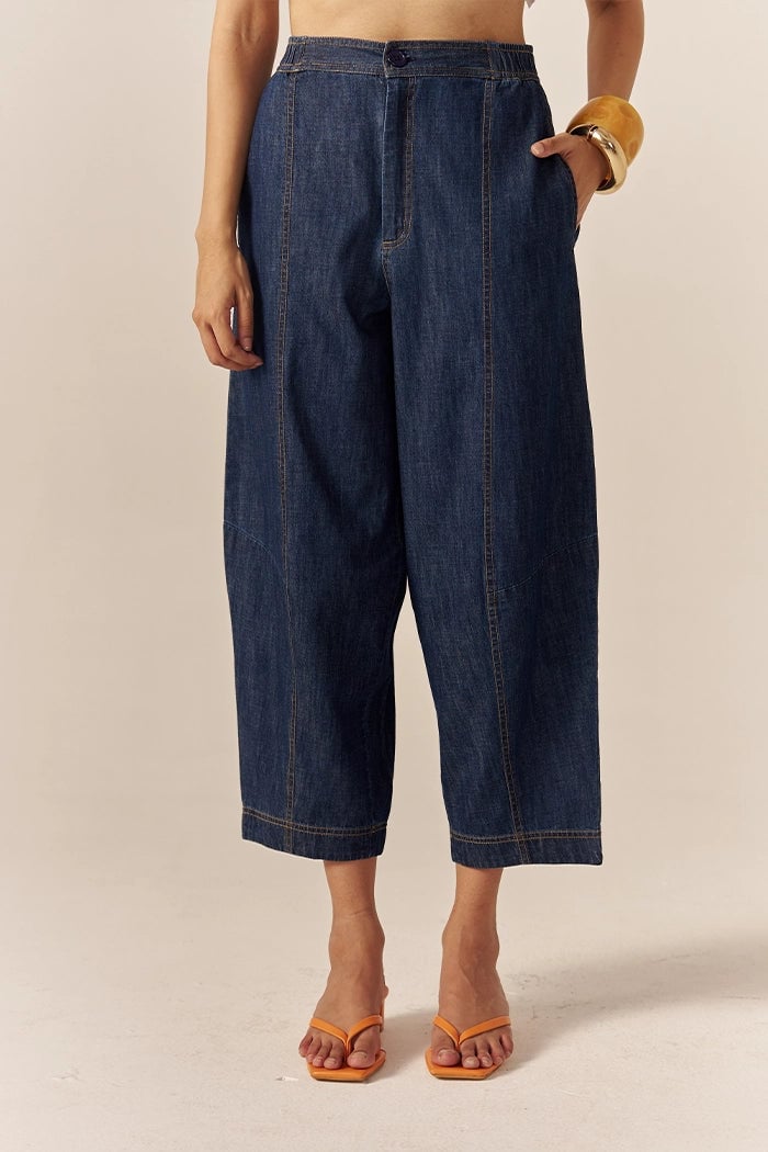 Blue Denim Waistcoat and Barrel Pants Co-ord Set