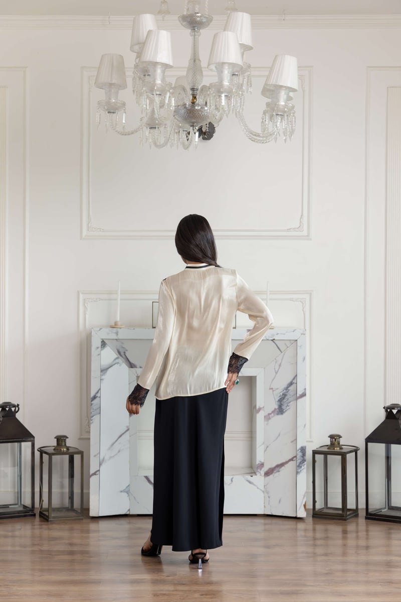 Moonstone Beige Shimmer French Lace Chiffon