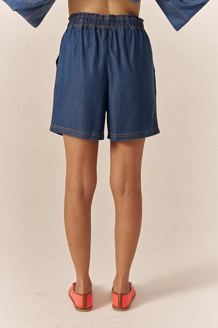 Blue Lapel Shirt and Mid-Rise Shorts Co-ord Set