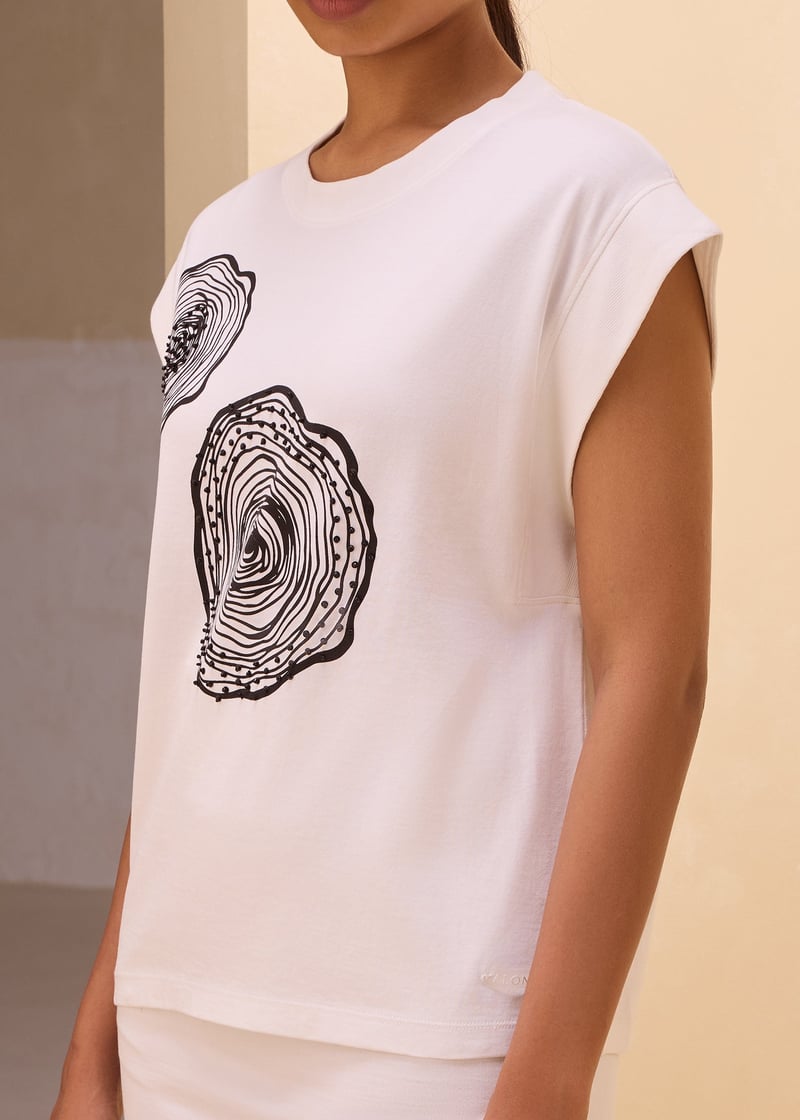 Everlasting White Boxy Muscle Tee with Graphic Print