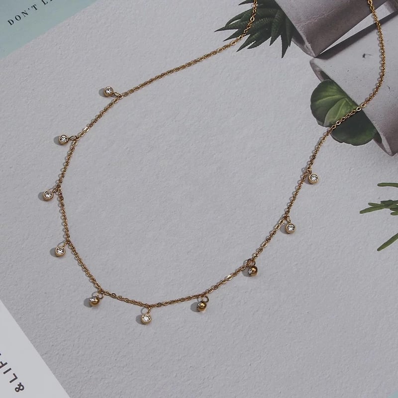 Rhinestone Necklace, Nia