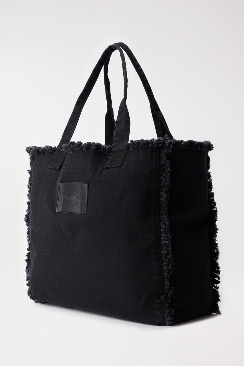 Denim Tote Bag with Logo
