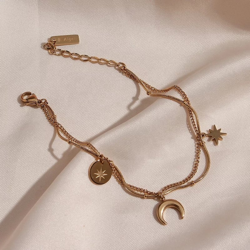 Moon Star Charm Bracelet, Francessca