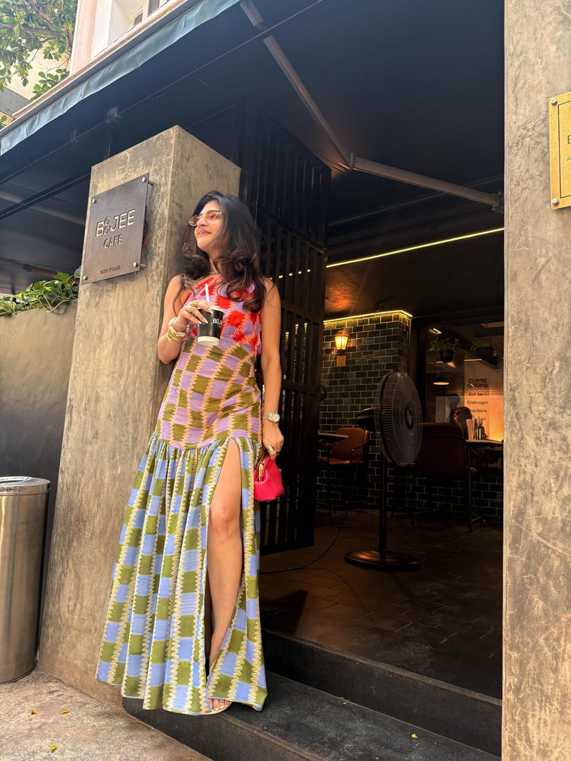 Multicolor One-Shoulder Printed Maxi Dress with Slit