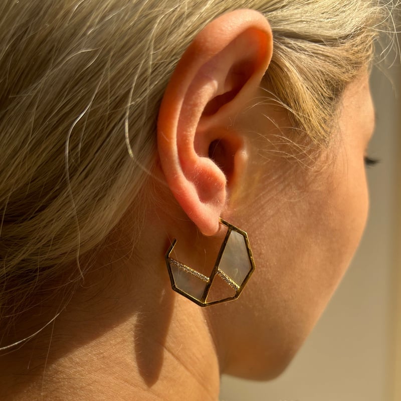 One Of A Kind Hex Hoops