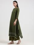 Cotton Striped Trousers - Green