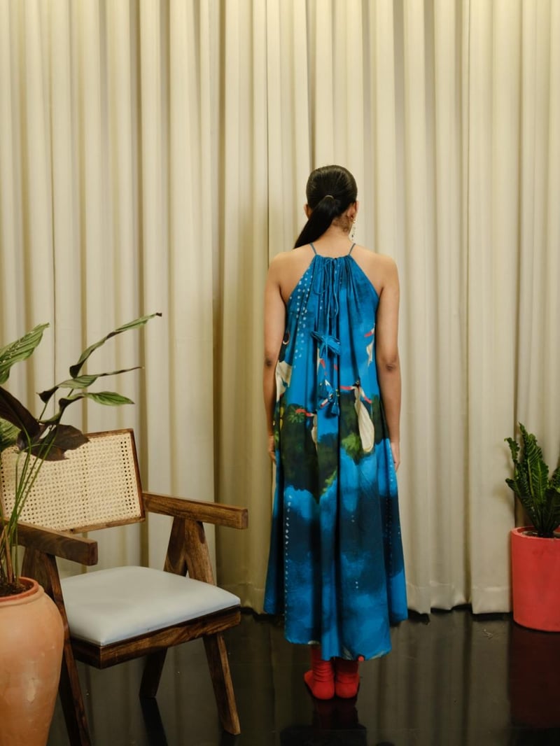 Kadhali Blue Halterneck - Long