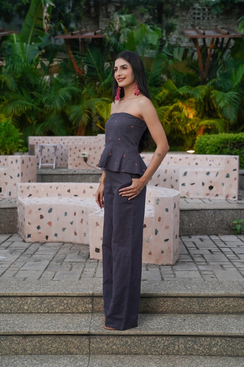 Periscope Linen High-Rise Straight-Leg Trousers