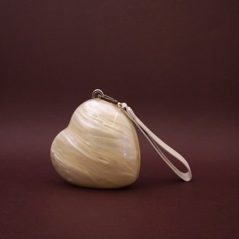 Acrylic Heart Clutch Ivory — Be Chic