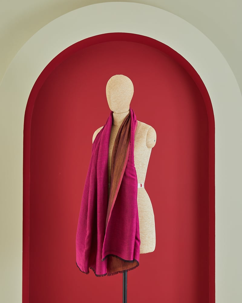 Wool Reversible Zari Stole