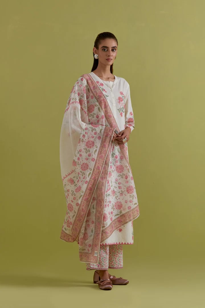 Pink & Green Dupattas