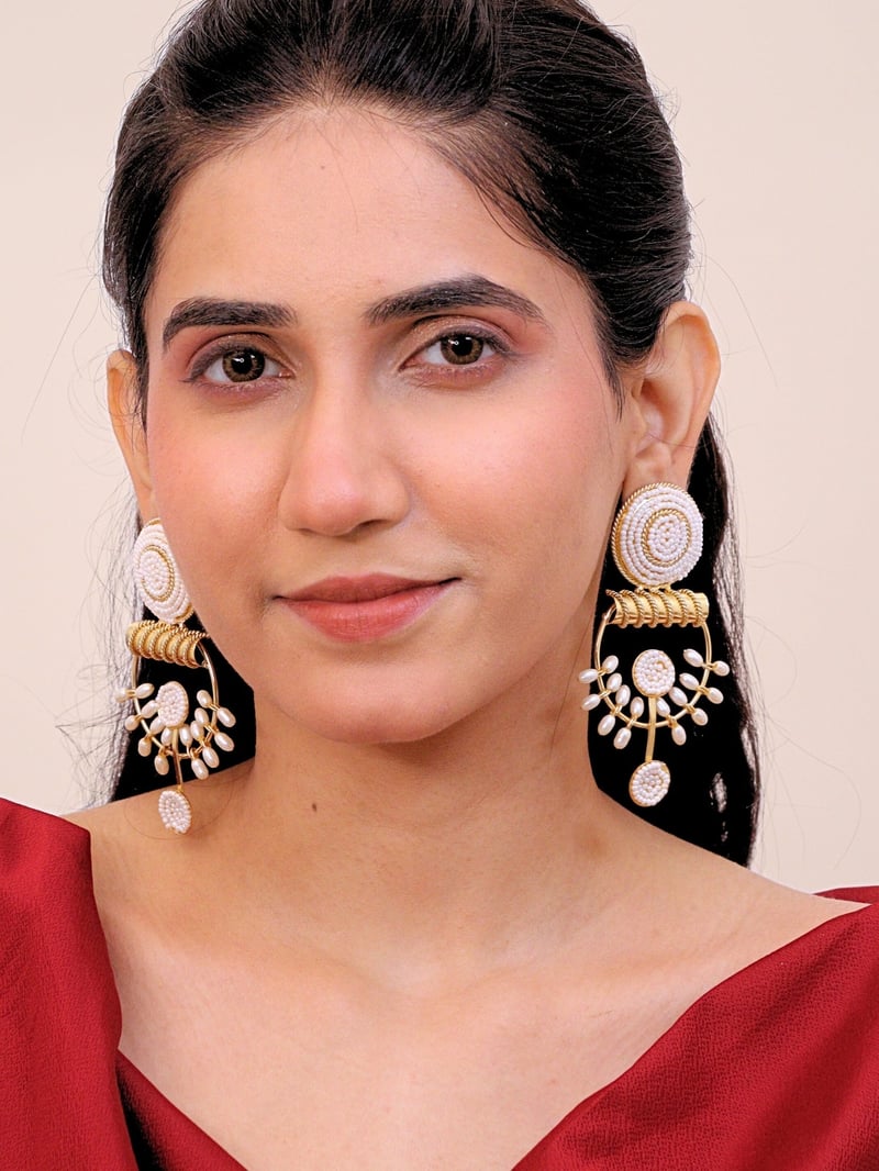 Mehrum Brass Earrings for Women 18K Gold Plated