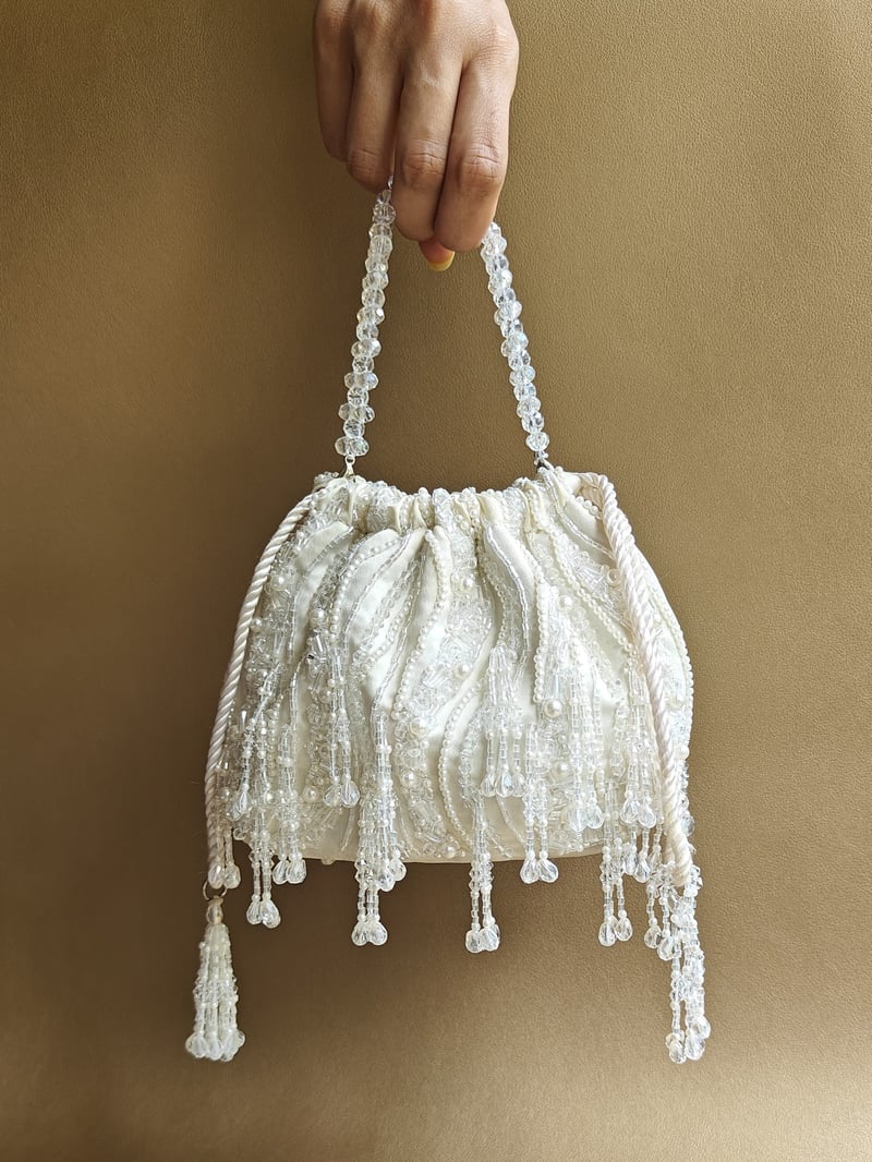 Pearl White Pouch Bag