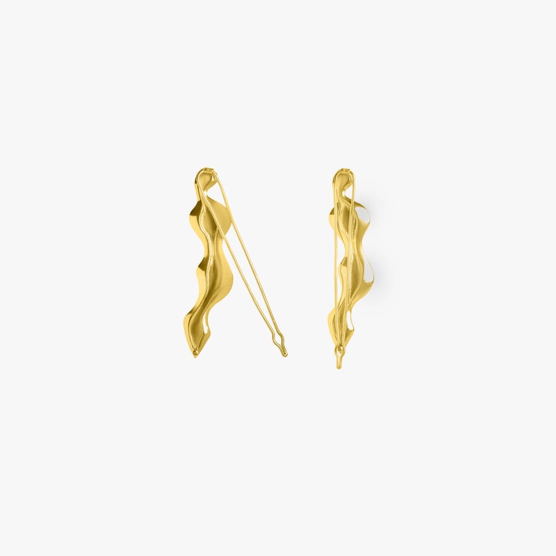 Water Stream Hair Clip Gold