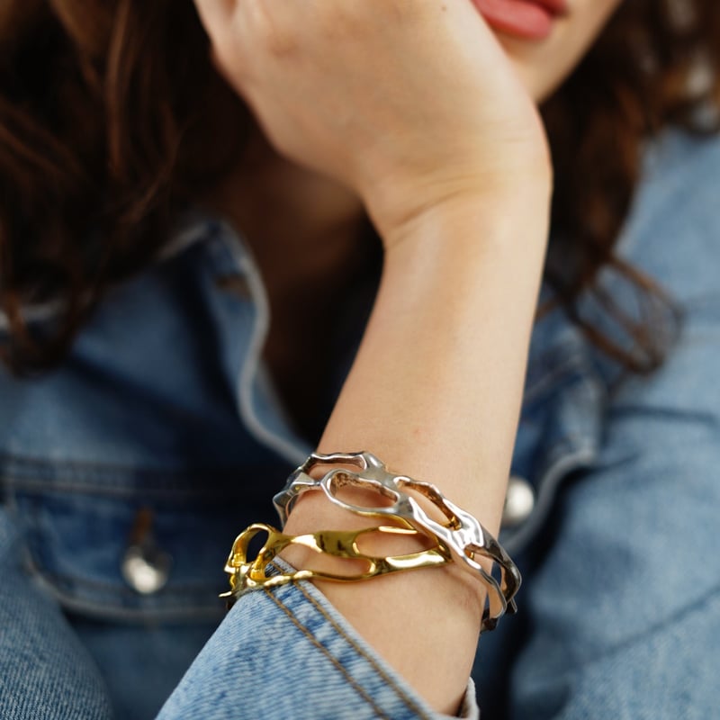 Molten Bangle Silver