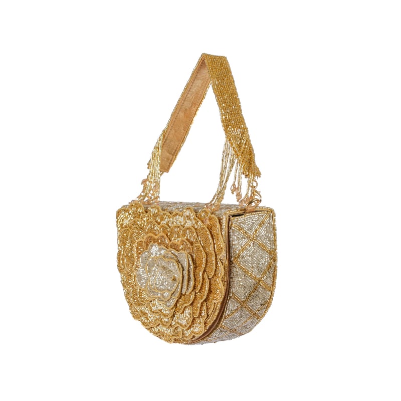 Golden Blossom Flap Purse