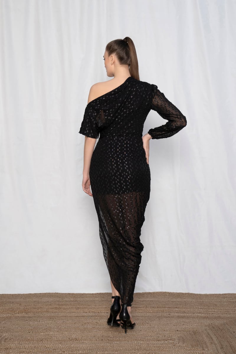Cowl Black Cocktail Dress