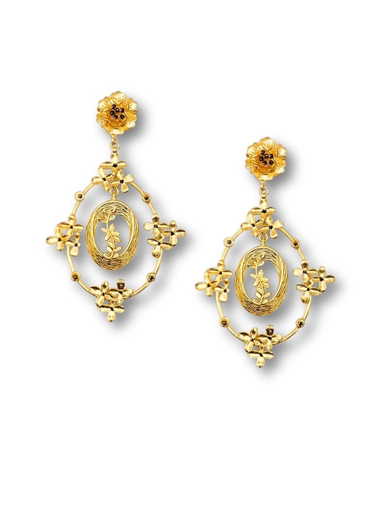 Tamara Brass Earrings for Women 18K Gold Plated