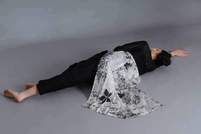 Black Chanderi Silk A-Line 3-Piece Kurta Set
