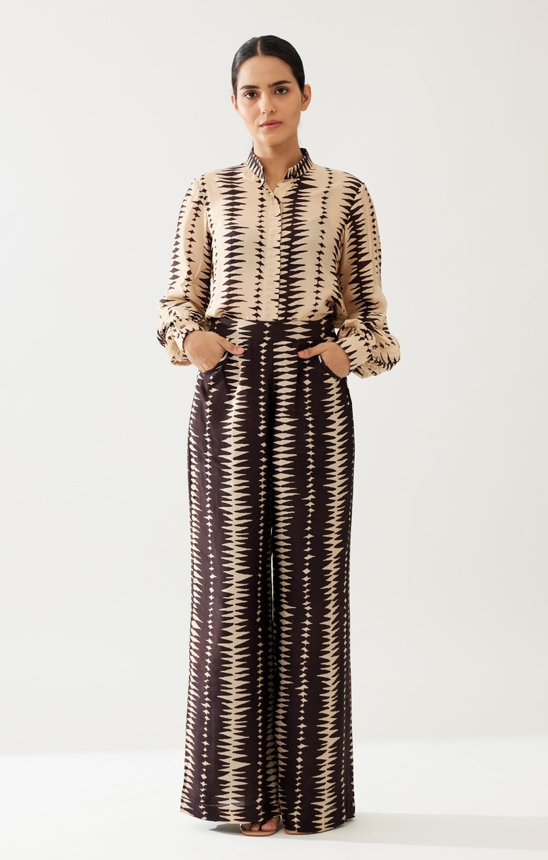 Dark Brown And Cream Pants
