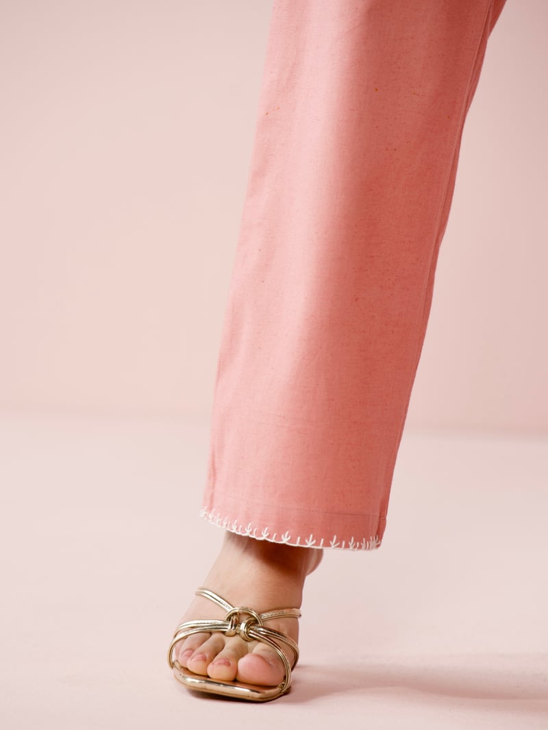 Rose Cotton-Linen Blend Relaxed Fit Co-ord Set