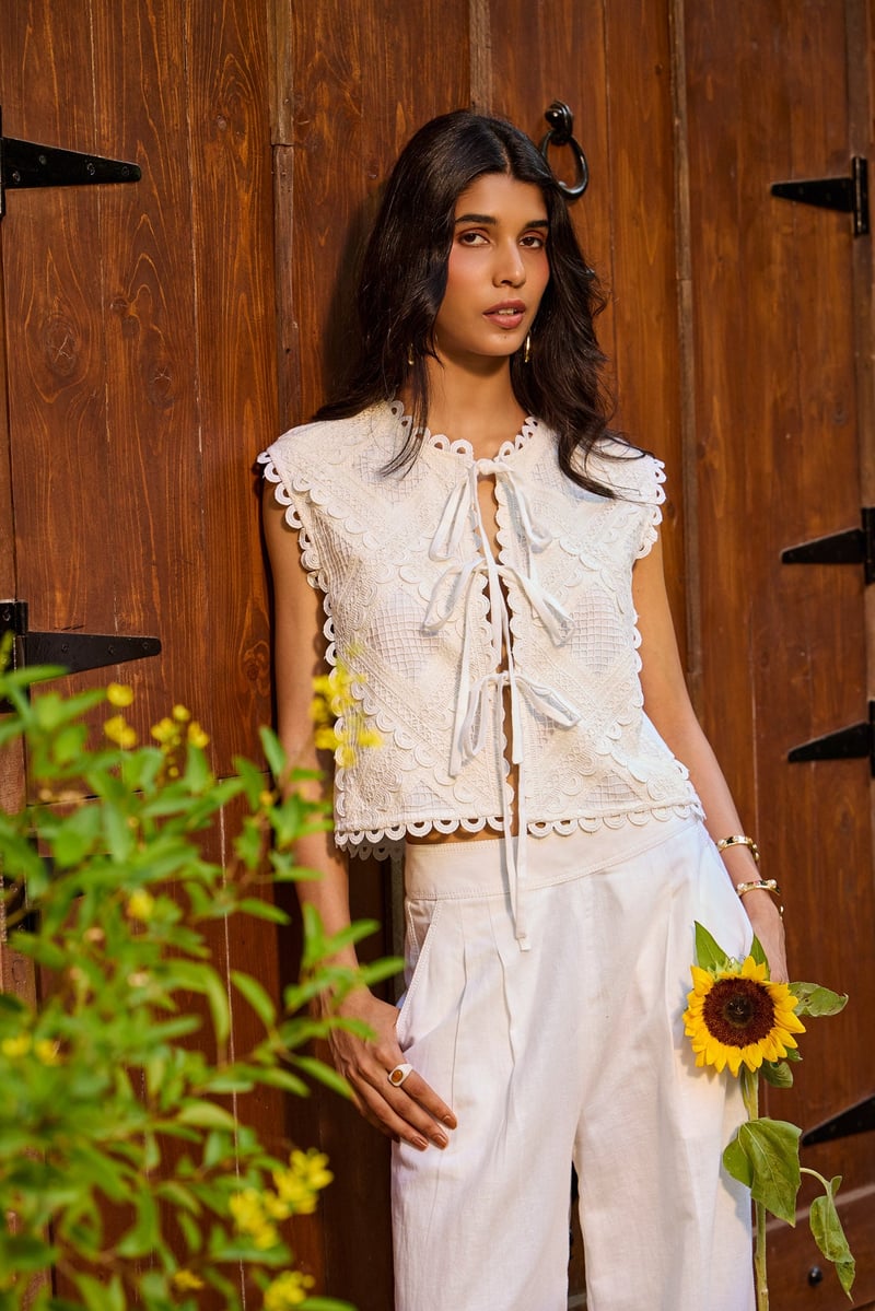 Ivory Lace Cropped Jacket