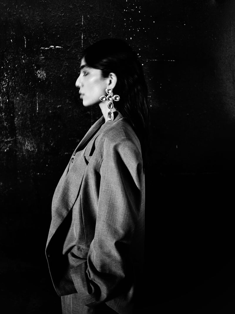 Valliyan Polki Cross Earring
