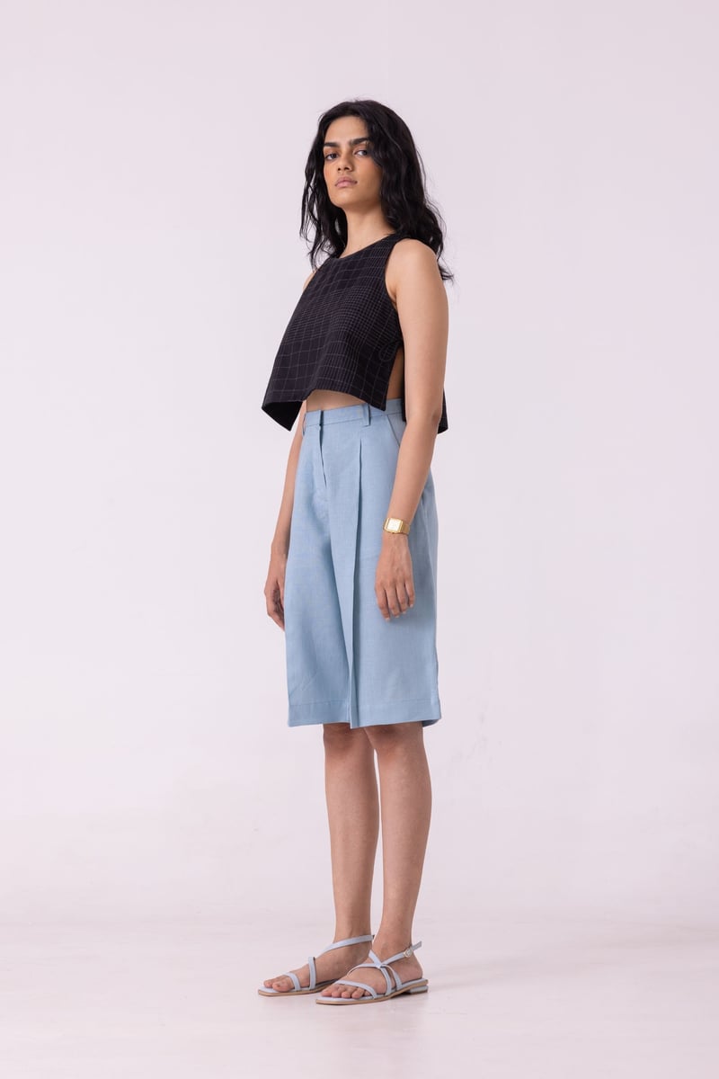 Linen Pleated Shorts