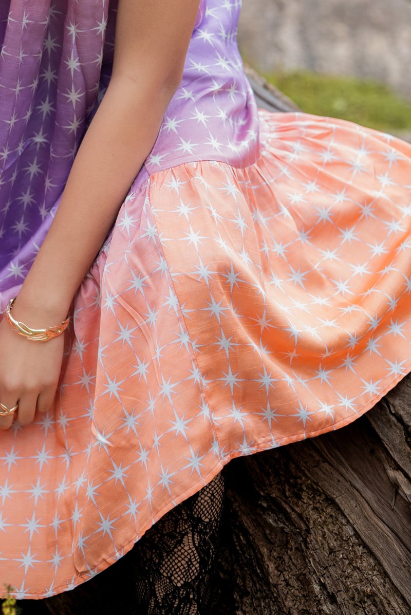 Twilight Print Ombre Halter Midi Dress