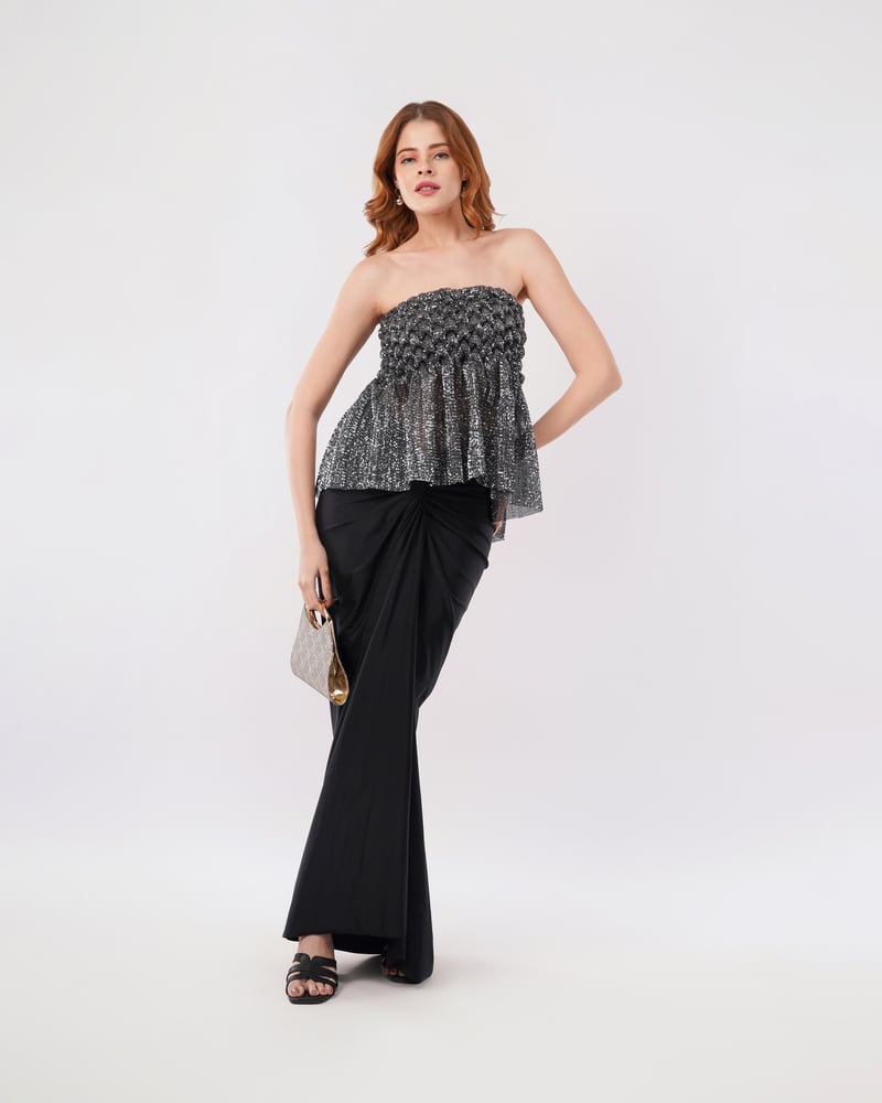 Jasmine Shimmer Tube Off Shoulder Style And Skirt
