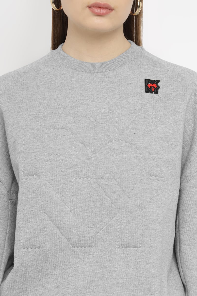 Light Grey Relaxed-Fit Crewneck Sweatshirt