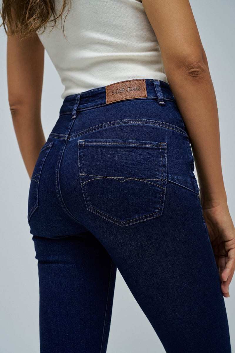 Dark Blue High-Rise Bootcut Jeans
