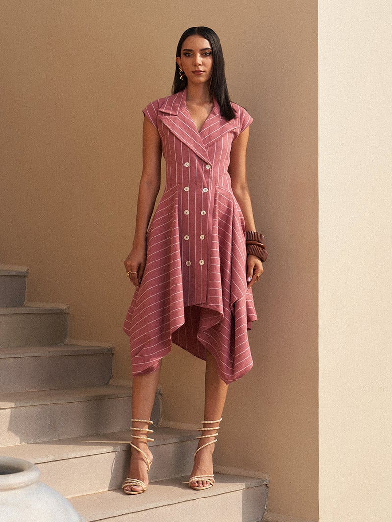 Sandstone Stripe Midi Dress