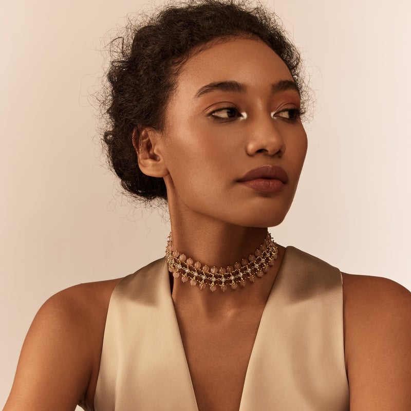 Gulmohar Dusty Pink Necklace — Aulerth
