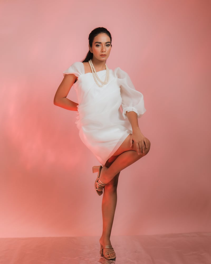 Ivory One-Shoulder Cowl Drape Mini Dress — Darling Girl