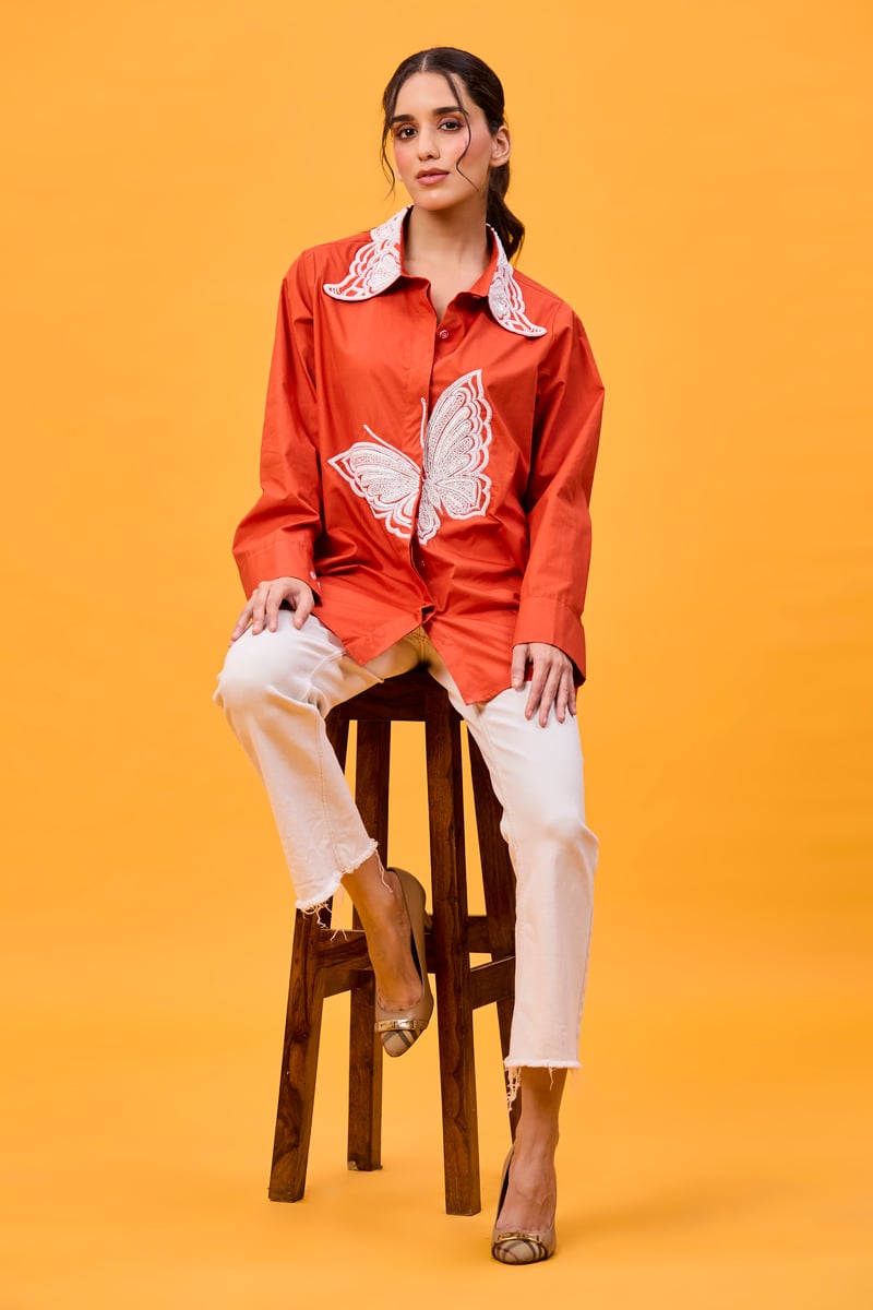 Rust butterfly shirt