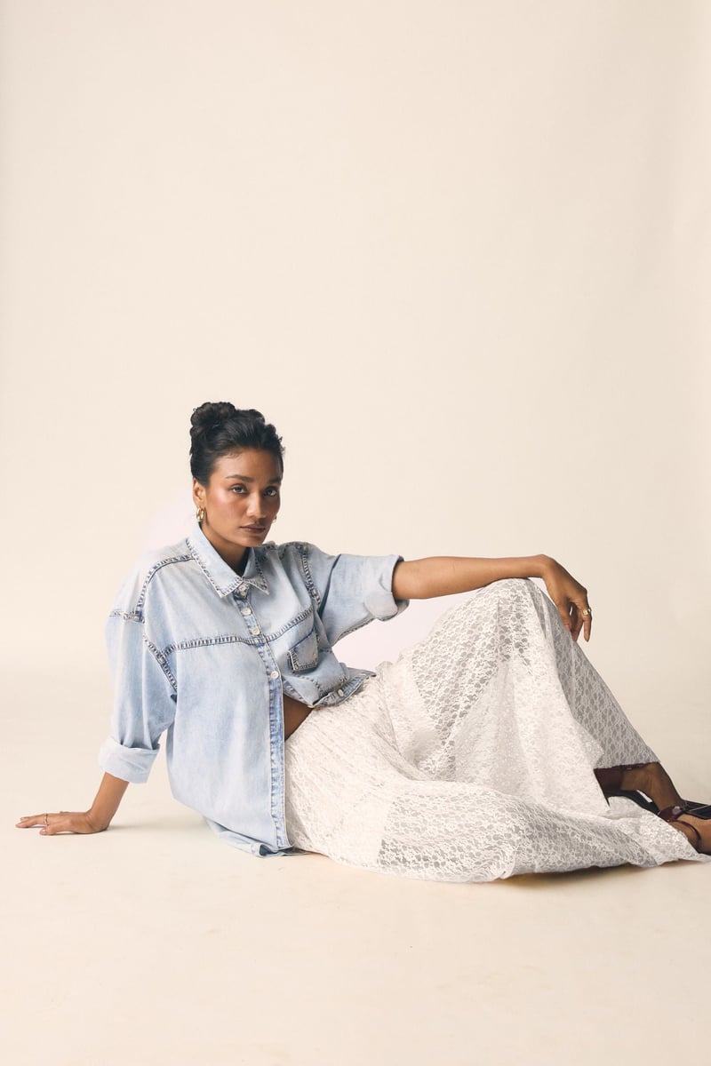 White Lace Maxi Skirt with Built-in Inner Shorts