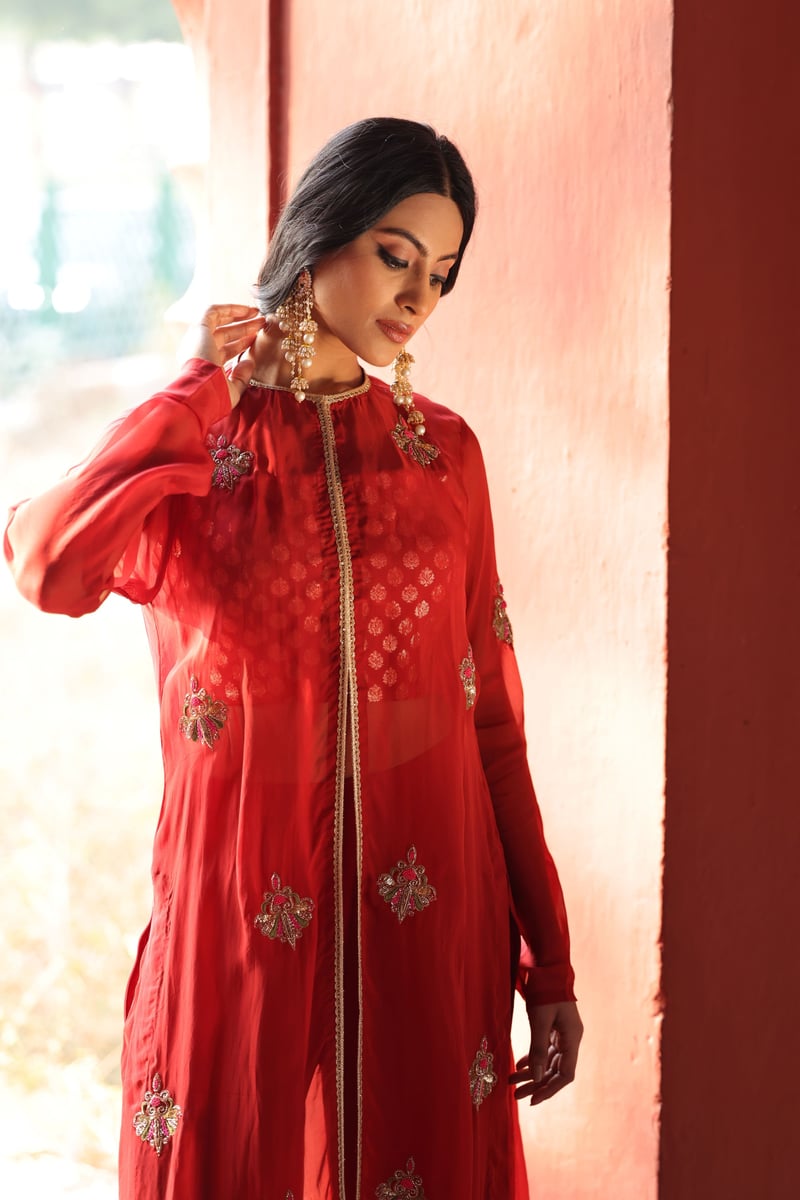 Organza Co-Ord Set Rust