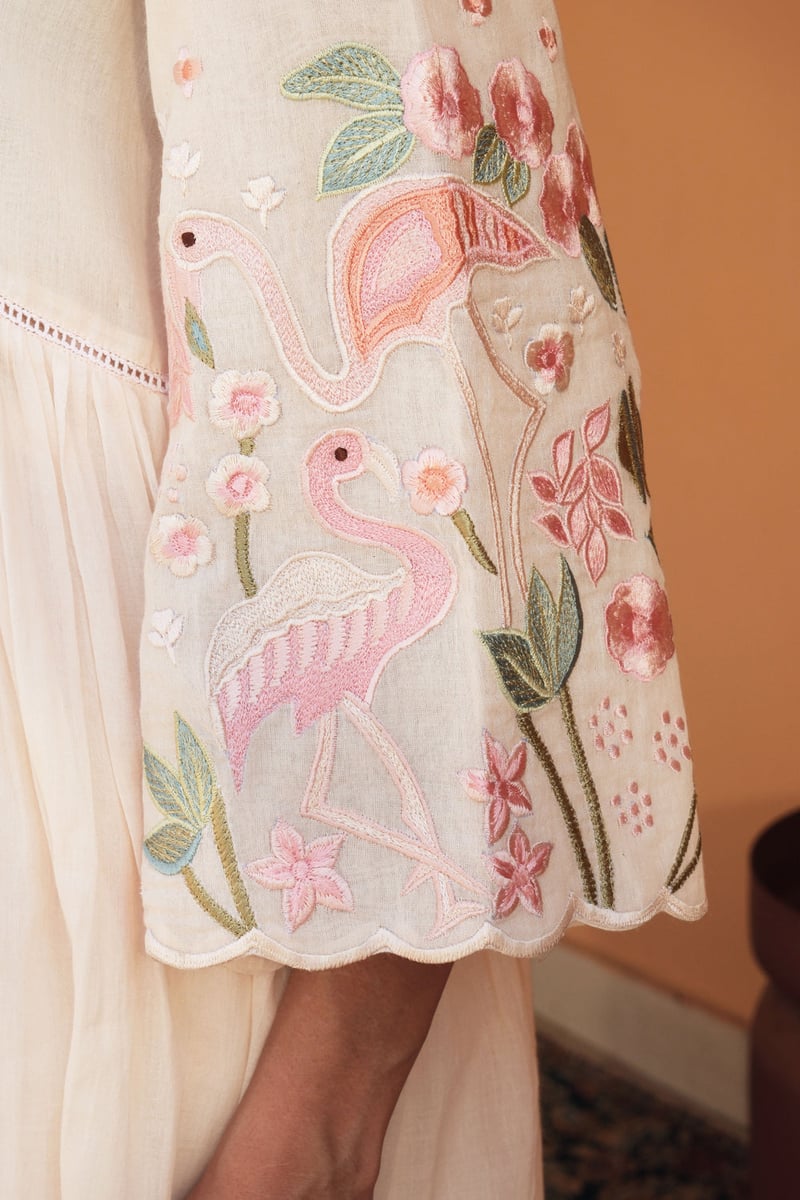 Soft Pink Mul Mul Embroidered Kurta Set with Dupatta