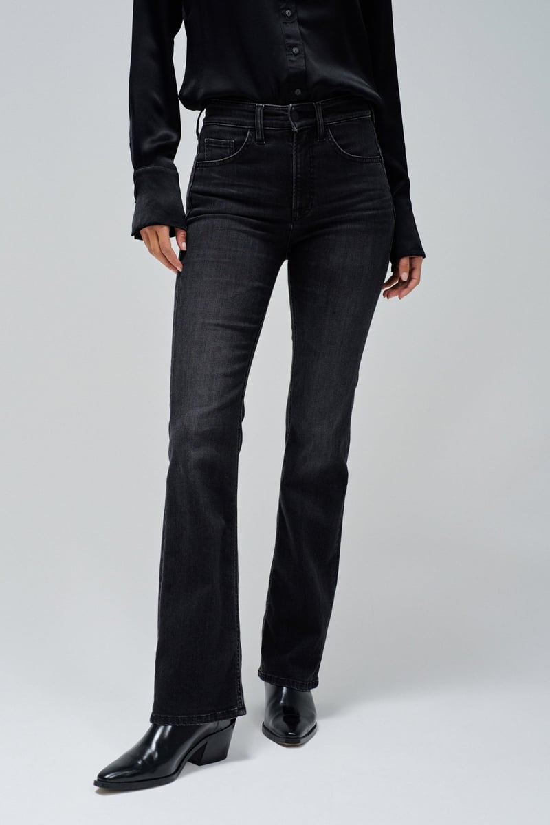 Black High-Waist Bootcut Stretch Denim Jeans — SALSA JEANS
