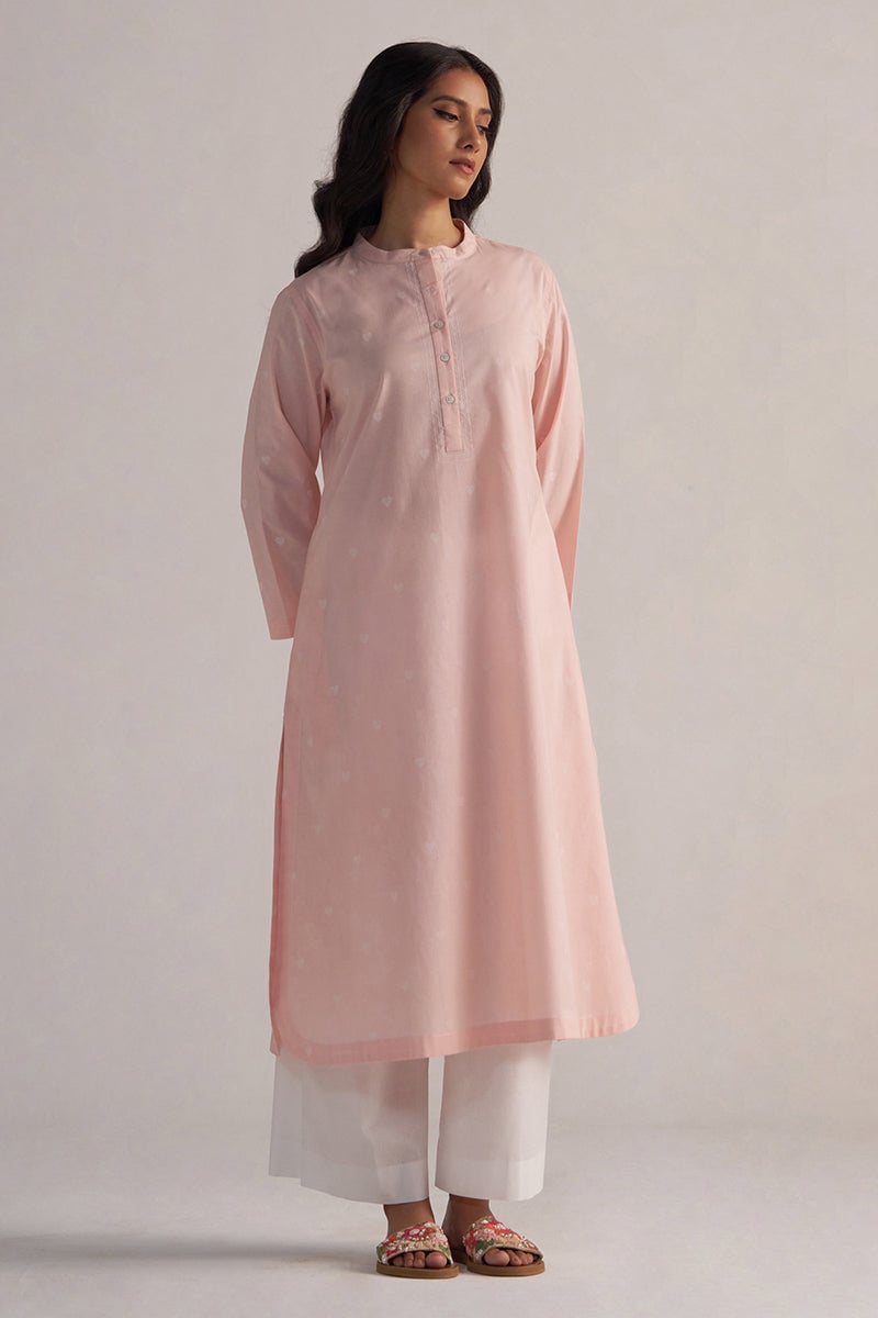 Soft Lotus Pink Cotton Kurta and White Co-ord Set — Ganga Fashions Pvt Ltd