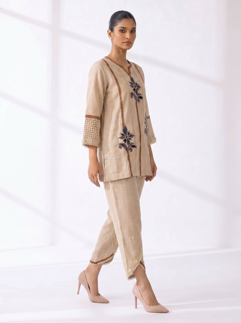 Linen Kurta Set
