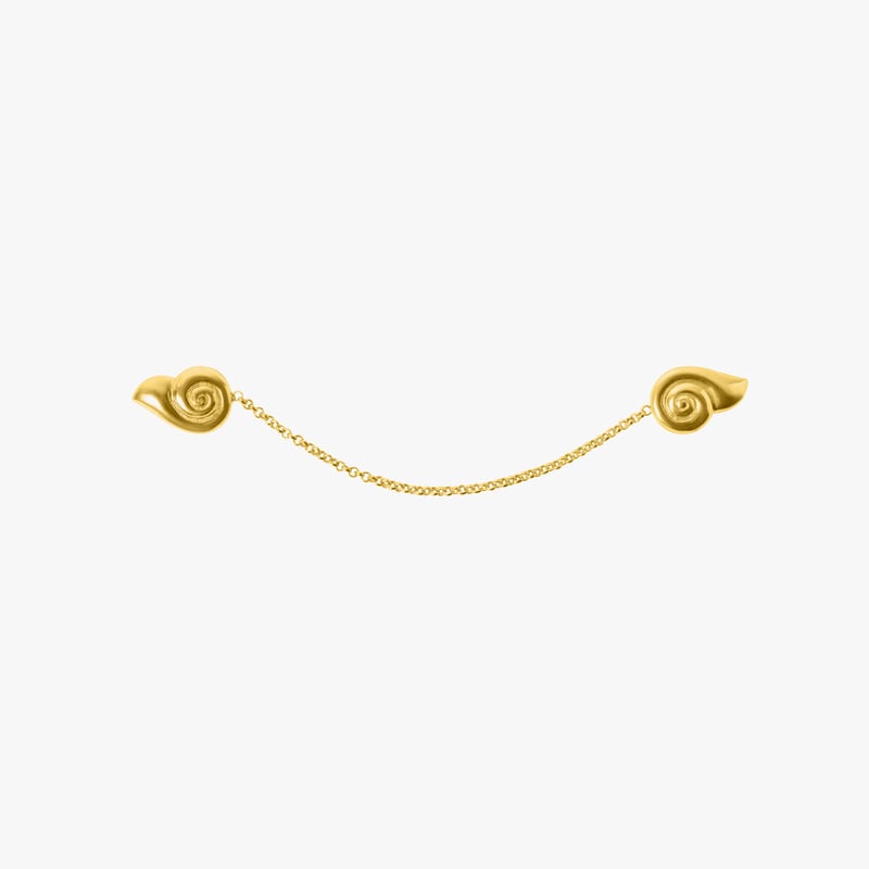 Moon Snail Link Brooch Gold